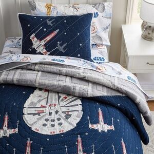 Pottery Barn Kids Star Wars Millennium Falcon Quilt Full/Queen